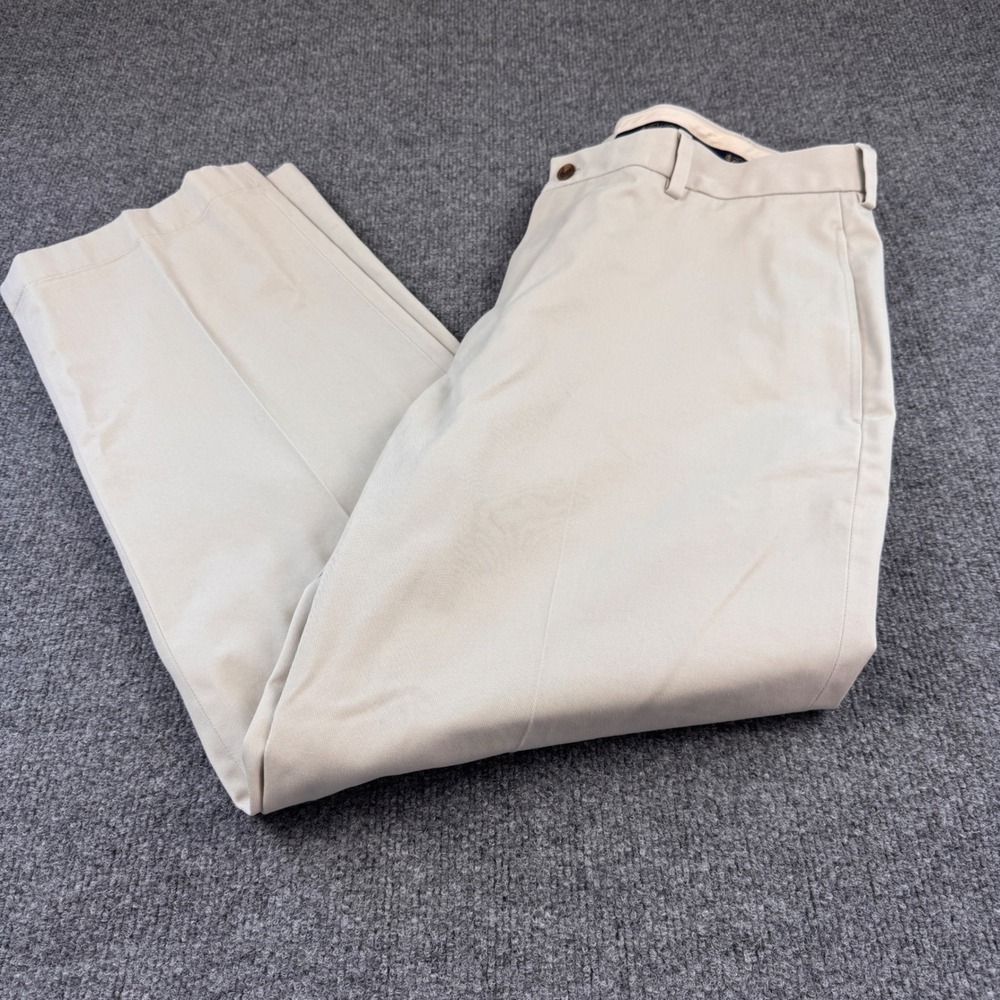Brooks Brothers Advantage Chino Hudson Men 38x30 Beige Flat Front Cotton Pants